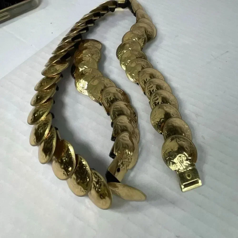 VTG coin belt stretch gold colored.